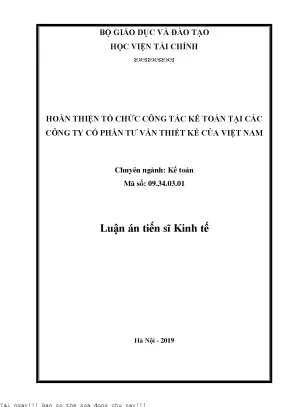 Hoàn thiện tổ chức công tác kế toán tại các công ty cổ phần tư vấn thiết kế của việt nam