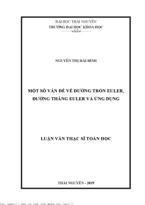 Một số vấn đề về đường tron euler đường thẳng euler và ứng dụng