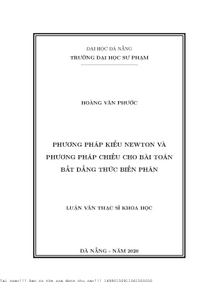 Phương pháp kiểu newton và phương pháp chiếu cho bài toán bất đẳng thức biến phân