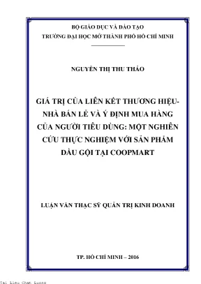 Giá trị của liên kết thương hiệu nhà bán lẻ và ý định mua hàng của người tiêu dùng một nghiên cứu thực nghiệm với sản phẩm dầu gội tại coopmart