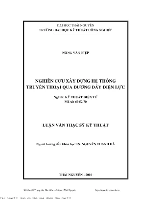 Nghiên cứu xây dựng hệ thống truyền thoại qua đường dây điện lực