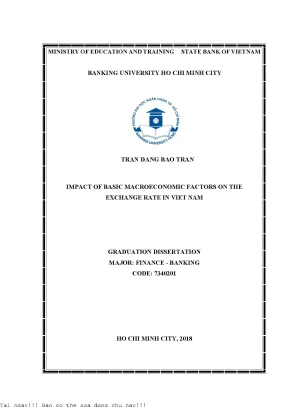 Impact of basic macroeconomic factors on the exchange rate in vietnam 2018