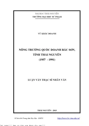 Nông trường quốc doanh bắc sơn tỉnh thái nguyên 1957 1991