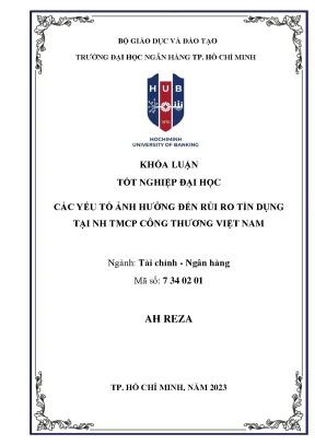 Các yếu tố ảnh hưởng đến rủi ro tín dụng tại ngân hàng tmcp công thương việt nam