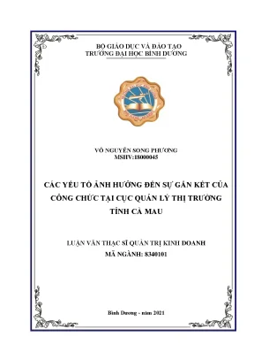 Các yếu tố ảnh hưởng đến sự gắn kết của công chức tại cục quản lý thị trường tỉnh cà mau