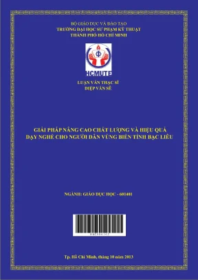 Giải pháp nâng cao chất lượng và hiệu quả dạy nghề cho người dân vùng biển tỉnh bạc liêu