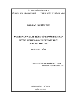 Nghiên cứu và lập trình tính toán diễn biến đường bờ theo cơ chế sụt đất trên cung trượt cong