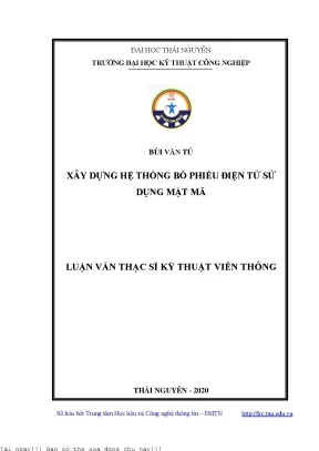 Xây dựng hệ thống bỏ phiếu điện tử sử dụng mật mã