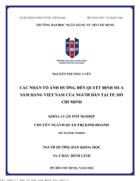 Các nhân tố ảnh hưởng đến quyết định mua sắm hàng việt nam của người dân thành phố hồ chí minh 2022