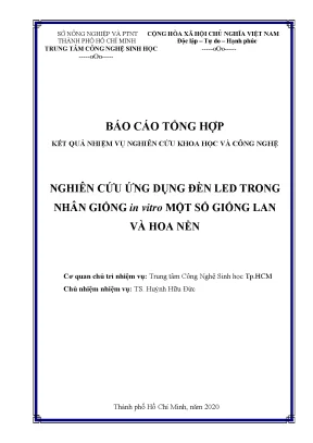 Nghiên cứu ứng dụng đèn led trong nhân giống in vitro một số giống lan và hoa nền