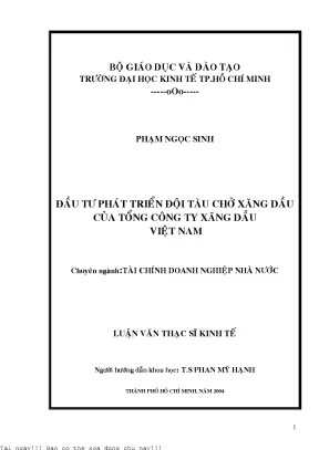 Đầu tư phát triển đội tàu chở xăng dầu của tổng công ty xăng dầu việt nam