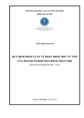 Quy định pháp luật về hoạt động đầu tư vốn của doanh nghiệp bảo hiểm nhân thọ