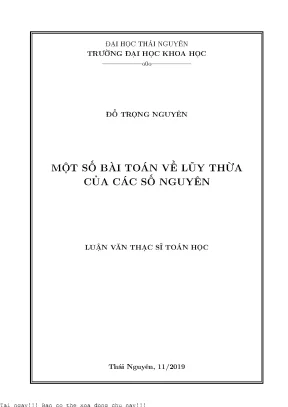 Một số bài toán về lũy thừa của các số nguyên