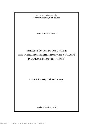 Nghiệm yếu của phương trình kiểu schrodinger kirchhoff chứa toán tử p laplace phân thứ trên rn