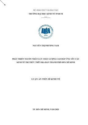 Phát triển nguồn nhân lực chất lượng cao đáp ứng yêu cầu kinh tế tri thức trên địa bàn thành phố hồ chí minh