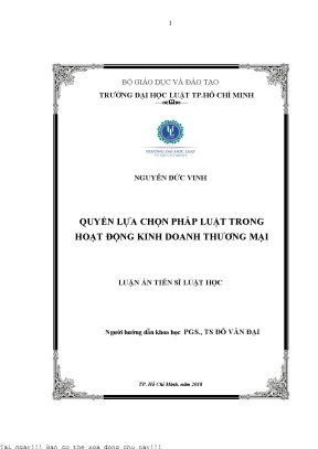 Quyền lựa chọn pháp luật trong hoạt động kinh doanh thương mại