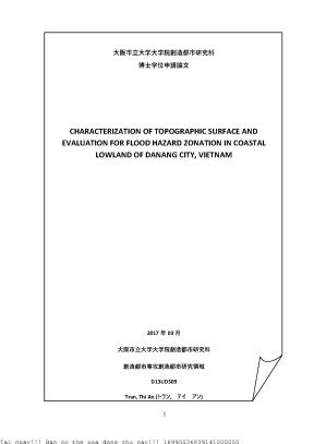 Characterization of topographic surface and evaluation for flood hazard zonation in coastal lowland of danang city vietnam