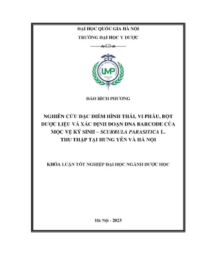 Nghiên cứu đặc điểm hình thái vi phẫu bột dược liệu và xác định đoạn dna barcode của mộc vệ ký sinh scurrula parasitica l thu thập tại hưng yên và hà nội
