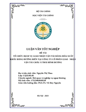 Tổ chức dịch vụ giao nhận vận tải hàng hóa xuất khẩu bằng đường biển