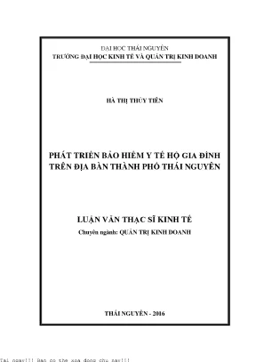 Phát triển bảo hiểm y tế hộ gia đình trên địa bàn thành phố thái nguyên
