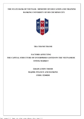 Factors affecting the capital structure of enterprises listed on the vietnamese stock market 2022