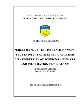 Perceptions of tefl internship among efl trainee teachers at ho chi minh city university of foreign languages and information technology