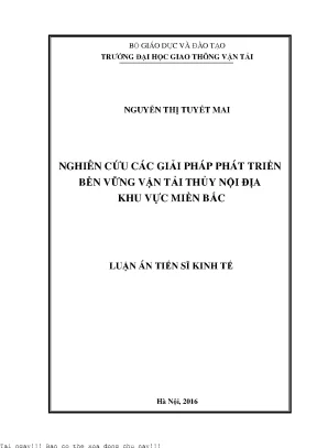 Nghiên cứu các giải pháp phát triển bền vững vận tải thủy nội địa khu vực miền bắc