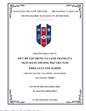 Mức độ tập trung và cạnh tranh của các ngân hàng thương mại việt nam 2022