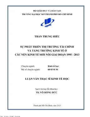 Sự phát triển thị trường tài chính và tăng trưởng kinh tế ở các nền kinh tế mới nổi giai đoạn 1995 2013