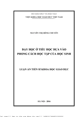 Dạy học ở tiểu học dựa vào phong cách học tập của học sinh