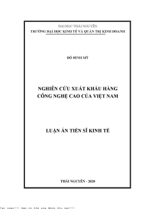 Nghiên cứu xuất khẩu hàng công nghệ cao của việt nam