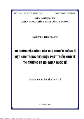 Xu hướng vận động của chợ truyền thống ở việt nam trong điều kiện phát triển kinh tế thị trường và hội nhập quốc tế