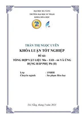 Tổng hợp vật liệu mn uio 66 và ứng dụng hấp phụ pb ii