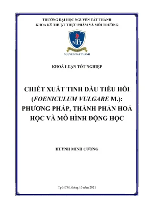 Chiết xuất tinh dầu tiểu hồi foeniculum vulgare m phương pháp thành phần hóa học và mô hình động học