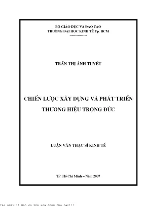 Chiến lược xây dựng và phát triển thương hiệu trọng đức