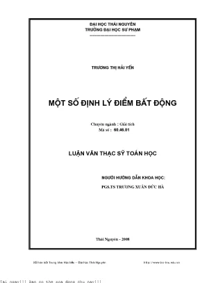 Một số định lý điểm bất động