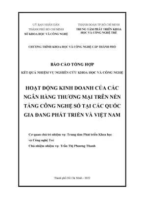 Hoạt động kinh doanh của các ngân hàng thương mại trên nền tảng công nghệ số tại các quốc gia đang phát triển và việt nam