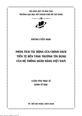Phân tích tác động của chính sách tiền tệ đến tăng trưởng tín dụng của hệ thống ngân hàng việt nam