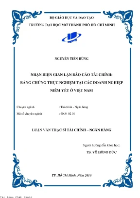Nhận diện gian lận báo cáo tài chính