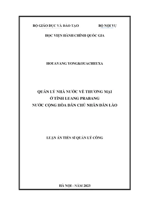 Quản lý nhà nước về thương mại ở tỉnh luang prabang nước chdcnd lào