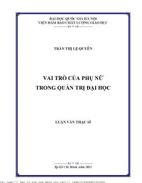 Vai trò của phụ nữ trong quản trị đại học