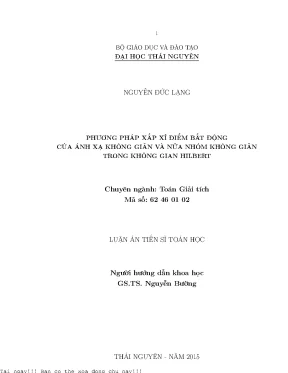 Phương pháp xấp xỉ điểm bất điểm của ánh xạ không giãn và nửa nhóm không giãn trong không gian hilbert