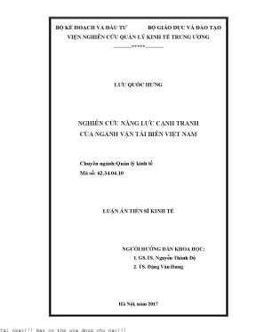 Nghiên cứu năng lực cạnh tranh của ngành vận tải biển việt nam