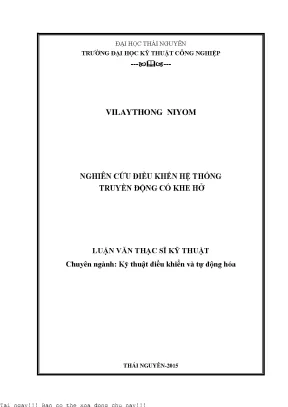 Nghiên cứu điều khiển hệ thống truyền động có khe hở