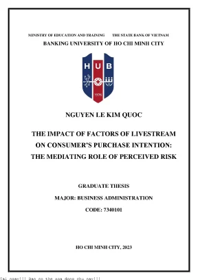 The impact of factors of livestream on consumers purchase intention the mediating rote of perceived risk 2023