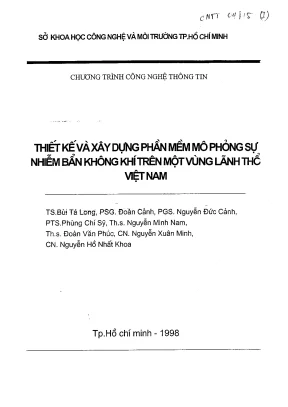 Thiết kế và xây dựng phần mềm mô phỏng sự nhiễm bẩn không khí trên một vùng lãnh thổ việt nam