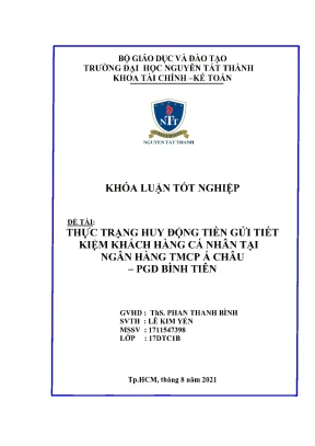 Thực trạng huy động tiền gửi tiết kiệm khách hàng cá nhân tại ngân hàng tmcp á châu pgd bình tiên