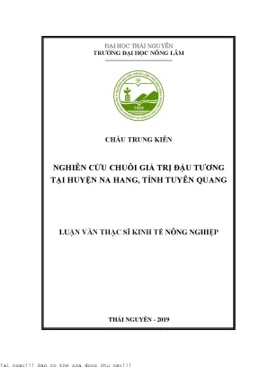 Nghiên cứu chuỗi giá trị đậu tương tại huyện na hang tỉnh tuyên quang