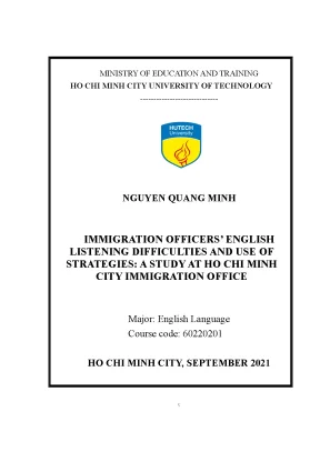 Immigration officers english listening difficulties and use of strategies a study at ho chi minh city immigration office