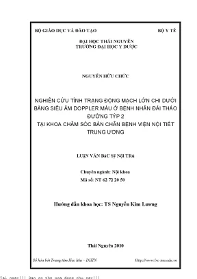 Nghiên cứu tình trạng động mạch lớn chi dưới bằng siêu âm doppler màu ở bệnh nhân đái tháo đường typ 2 tại khoa chăm sóc bàn chân bệnh viện nội tiêt trung ương